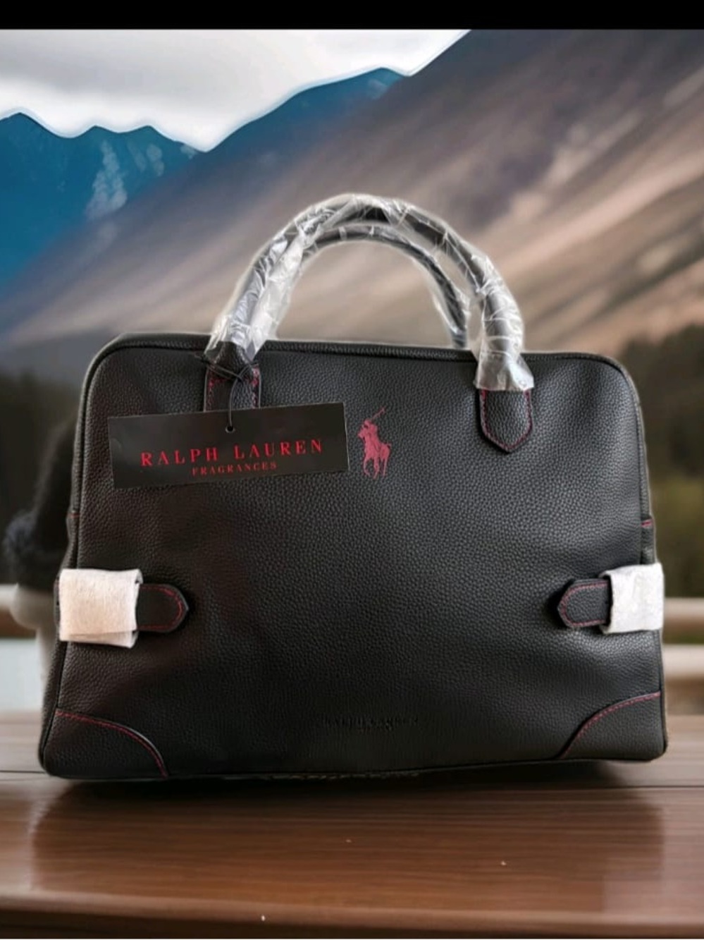 Polo Ralph Lauren Black Weekender Travel Gym Bag with Red Stitching NWOT - Picture 7 of 9